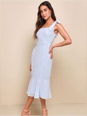 Light Blue Tie-Shoulder Sundress